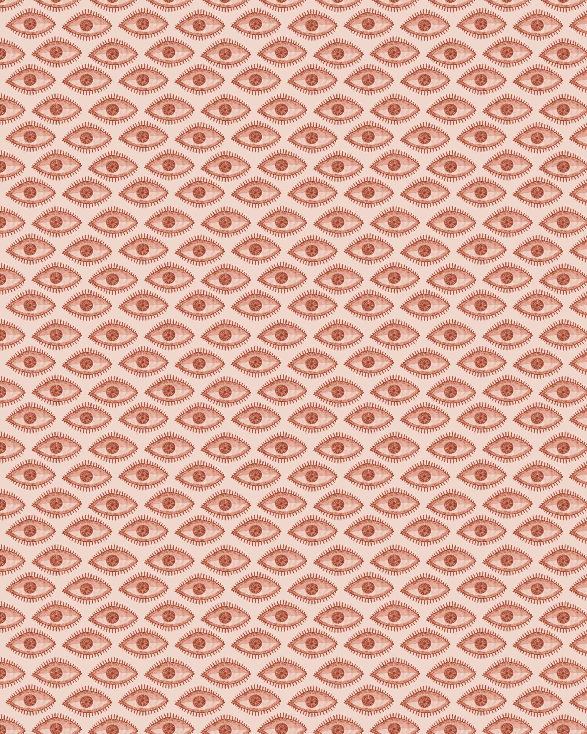 Close-up detail of Mati brown wallpaper by Thalia Botsari