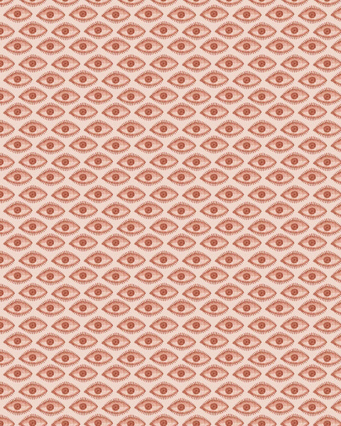 Close-up detail of Mati brown wallpaper by Thalia Botsari