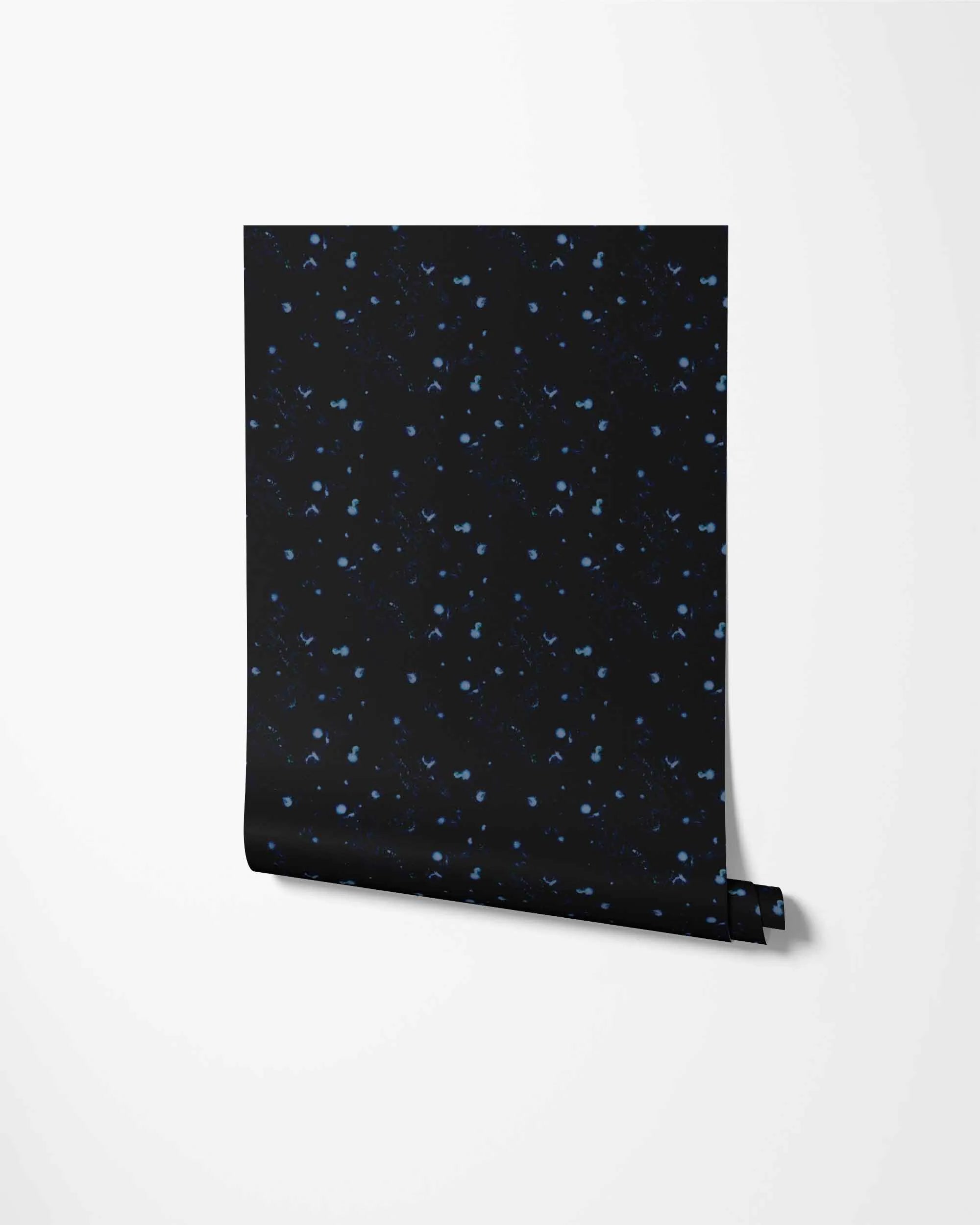 Selene abstract wallpaper wall in midnight blue