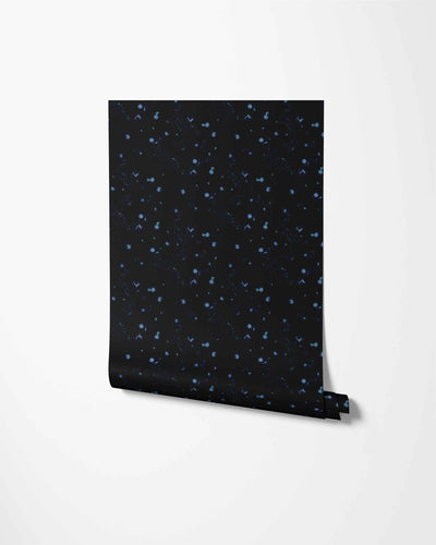Selene abstract wallpaper wall in midnight blue
