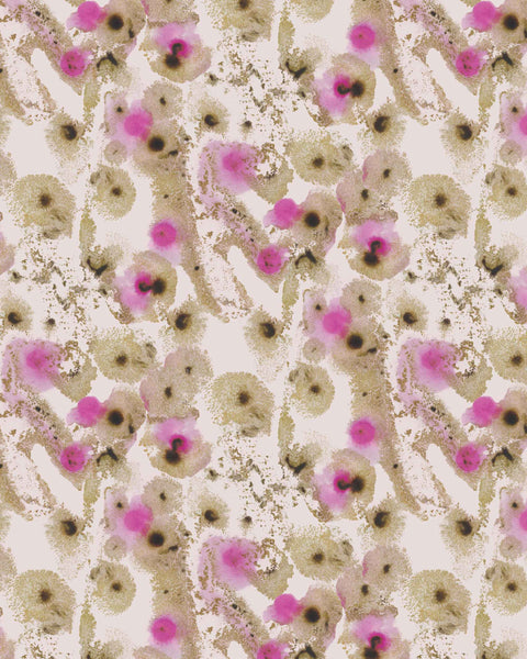 Close-up detail of Selene pink wallpaper