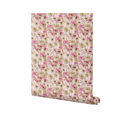 Selene pink abstract wallpaper by Thalia Botsari
