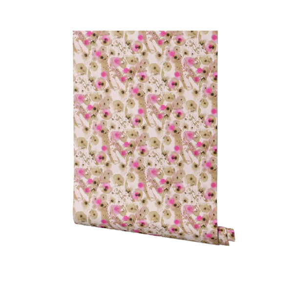 Selene pink abstract wallpaper by Thalia Botsari