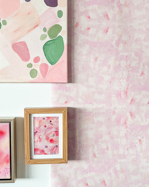 Pink watercolor wallpaper bougainvillea-wall decor