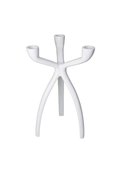 The Modern White Three - Armed Candleholder Large - Casa by Josephine Jenno