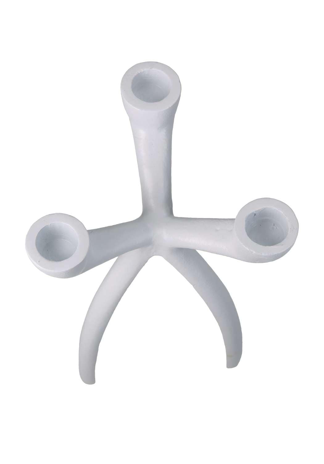 The Modern White Three - Armed Candleholder Medium - Casa by Josephine Jenno