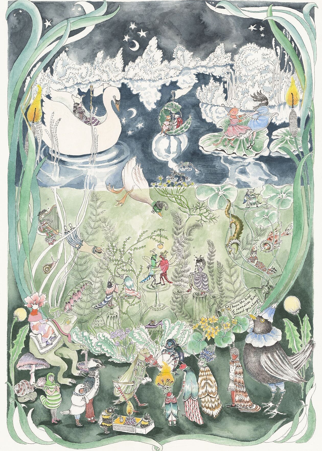The Pond Dance Nighttime - Fine Art Print - Forivor