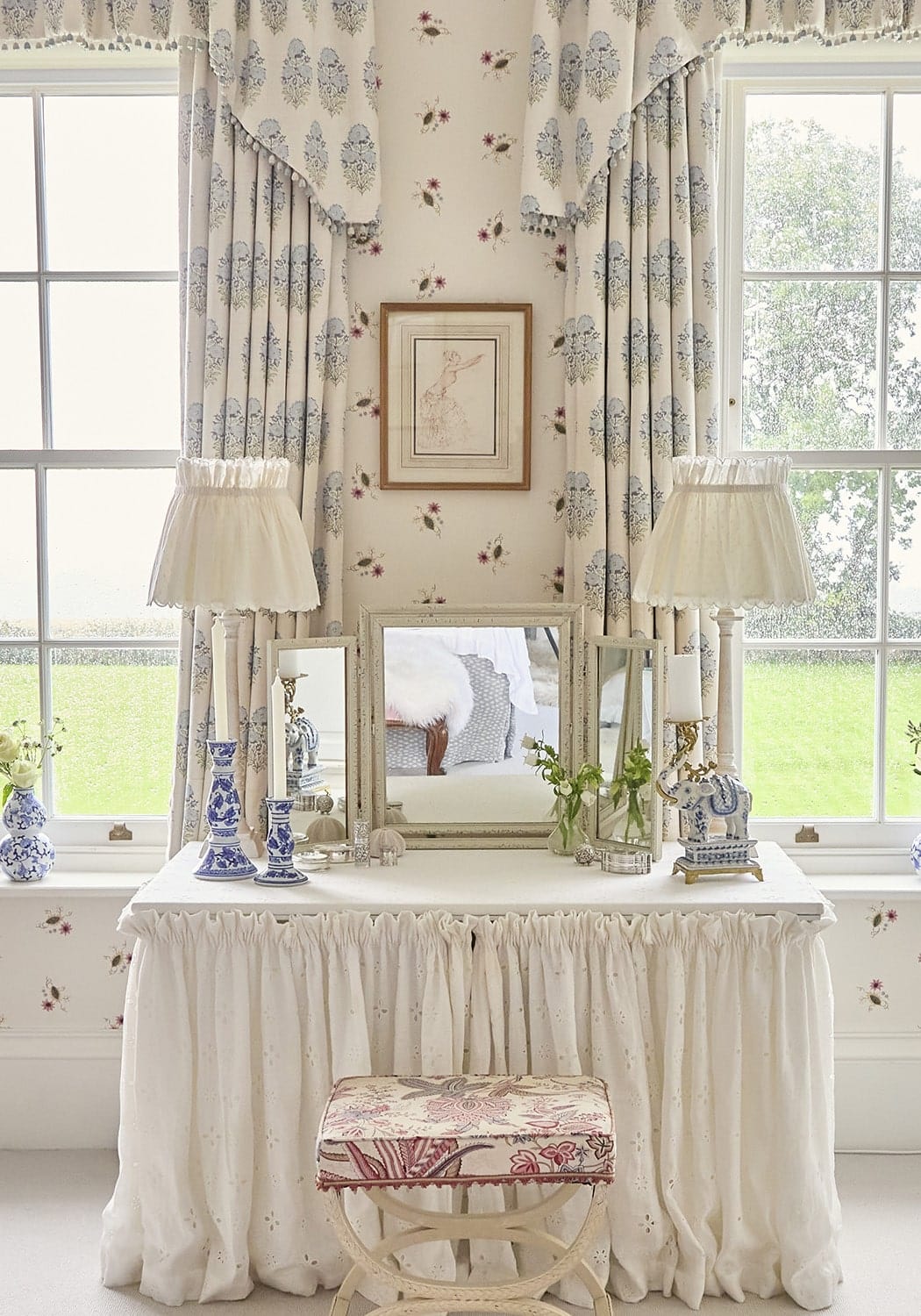 The Porcelain Elephant Candle Holder - Blue - Casa by Josephine Jenno