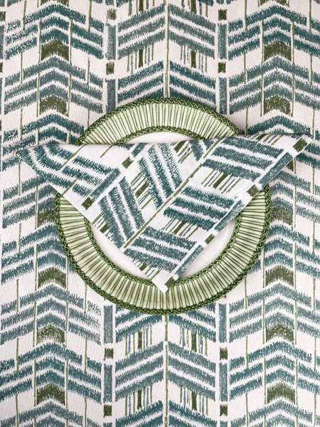 ‘The Ikat’ Napkin Set - Blue Green