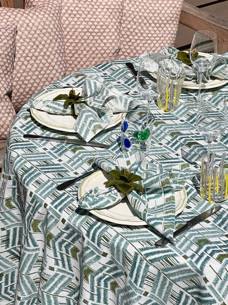 ‘The Ikat’ Napkin Set - Blue Green