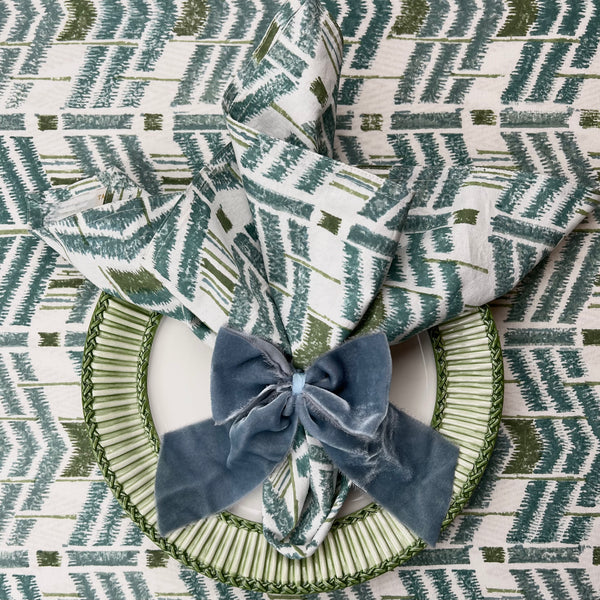 ‘The Ikat’ Napkin Set - Blue Green