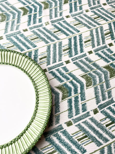 ‘The Ikat’ Tablecloth - Blue Green
