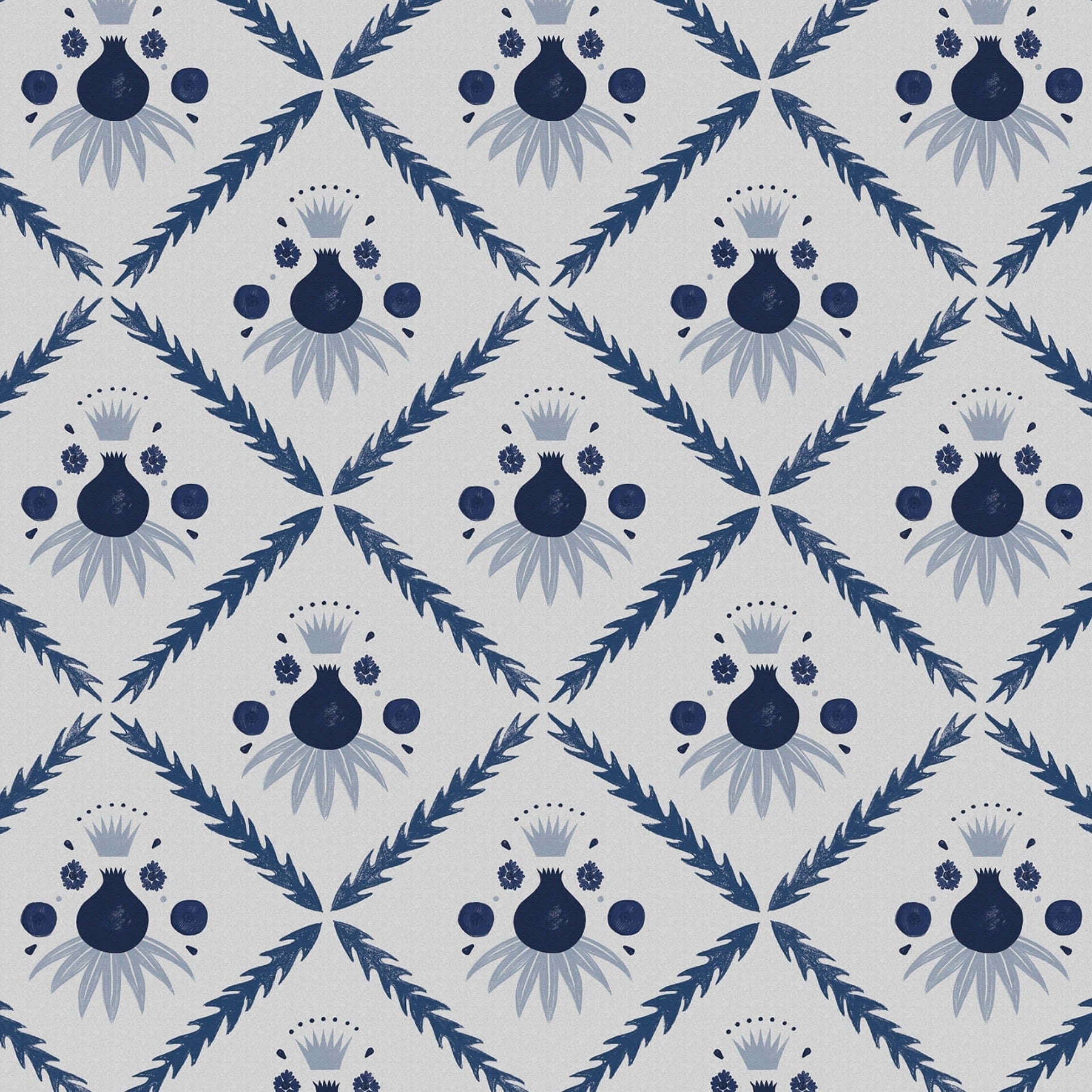 Pome Wallpaper Sample, Oxford Blue