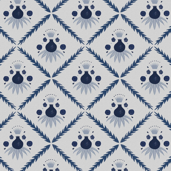Pome Wallpaper Sample, Oxford Blue