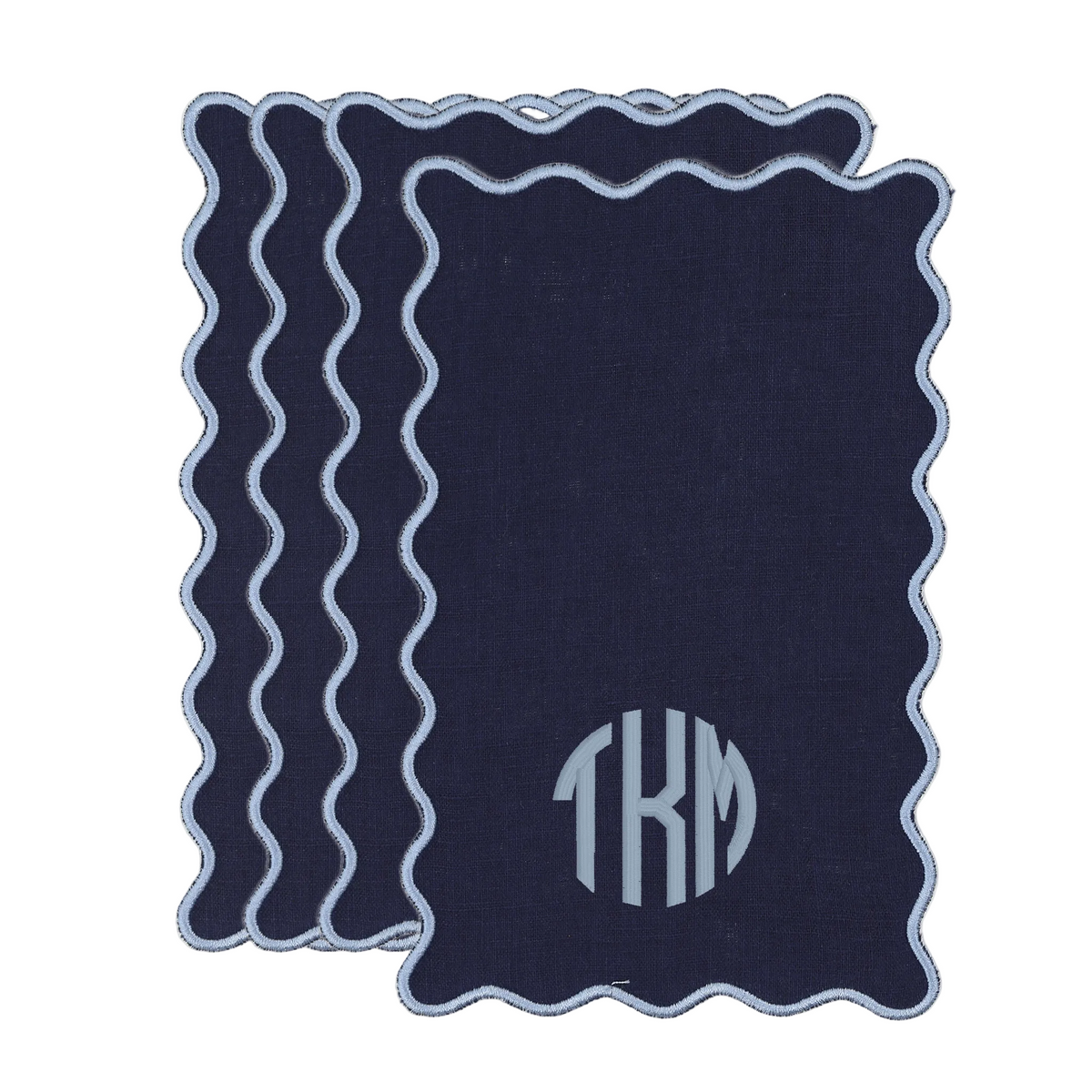 The Vivienne Rectangle Cocktail Napkins - Navy