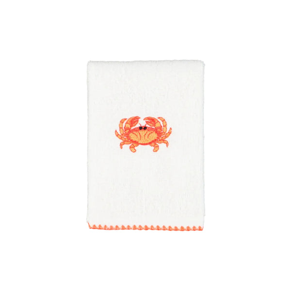 30 × 30 cm Cotton Guest Towel with Orange Crab Embroidery