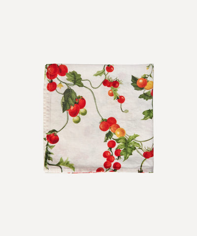 Table linen printed with tomatoes
