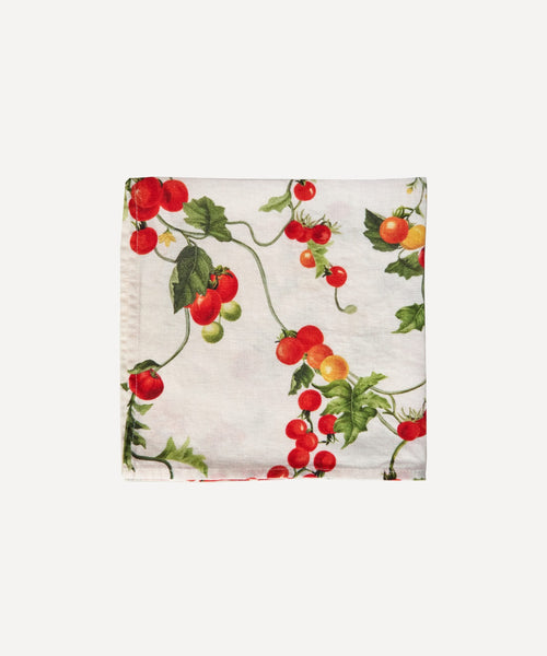 Table linen printed with tomatoes