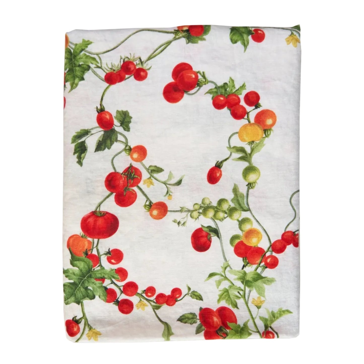 Table linen printed with tomatoes