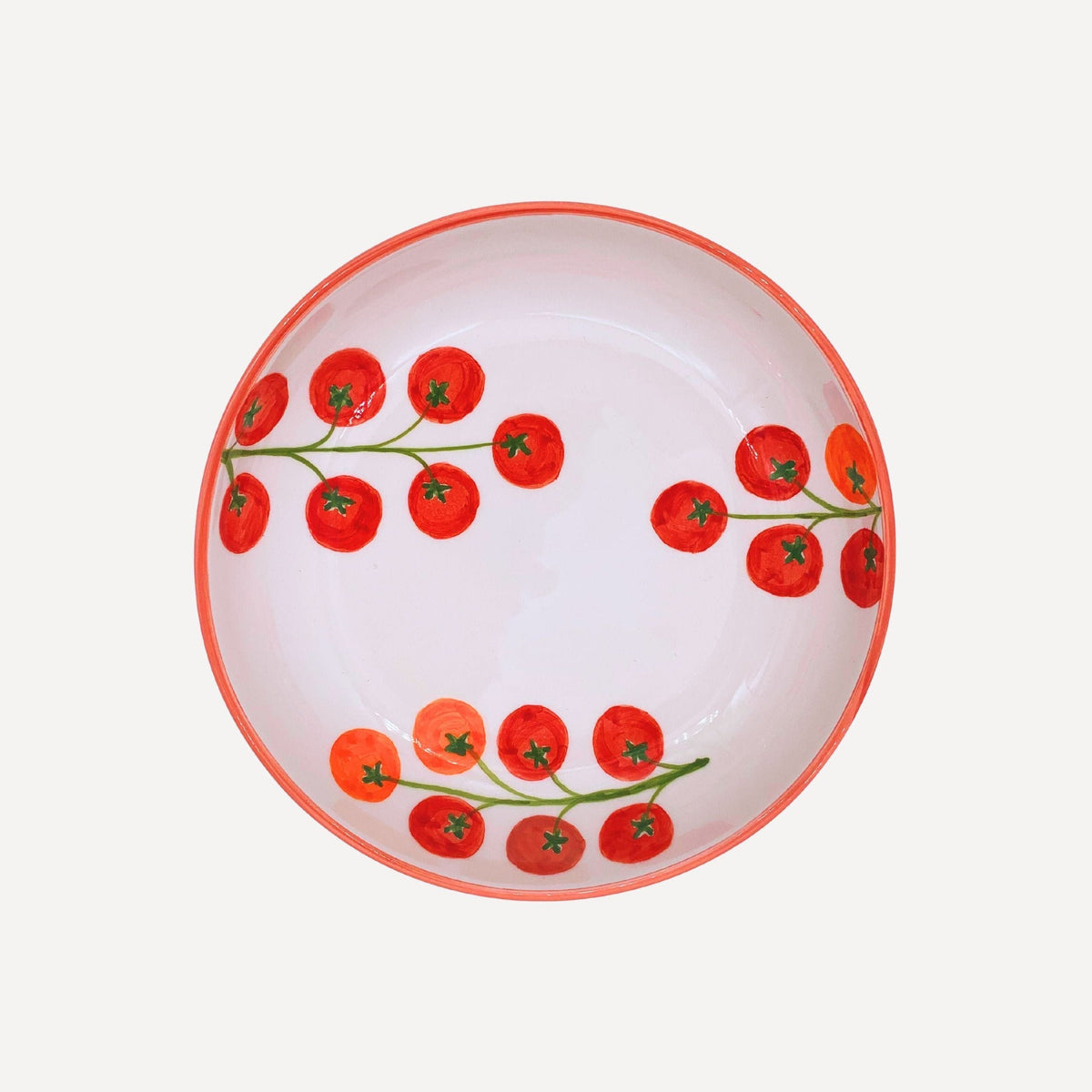 Hand-painted Tomato Pasta Bowls (Set of 2)