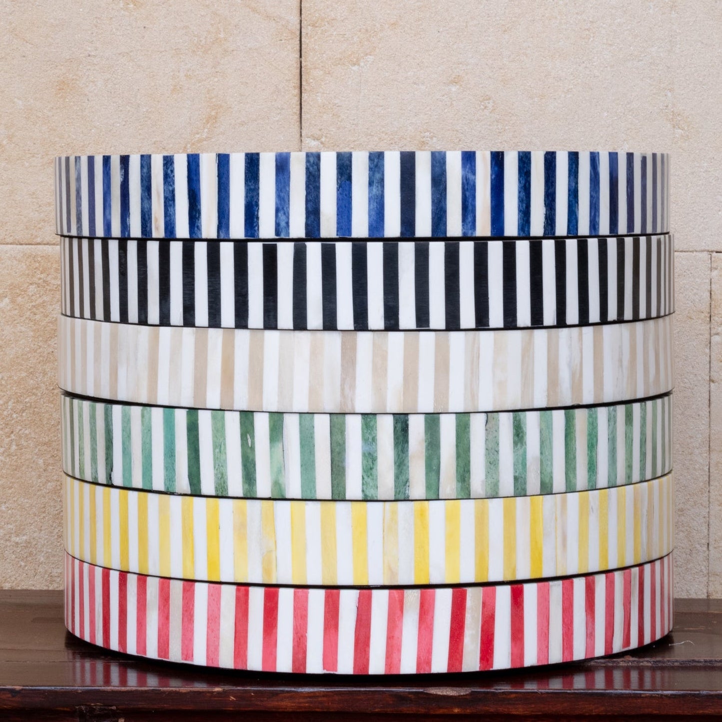 Round Inlay Tray | Yellow | Striped