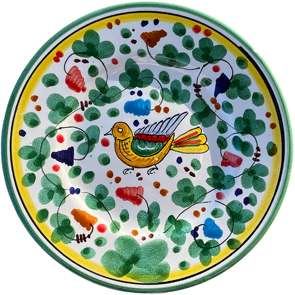 Bird Plate 20 cm Sky Green Flowers