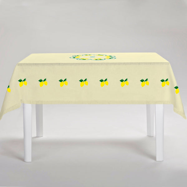 Limoni Tablecloth with Fringe - Yellow Linen