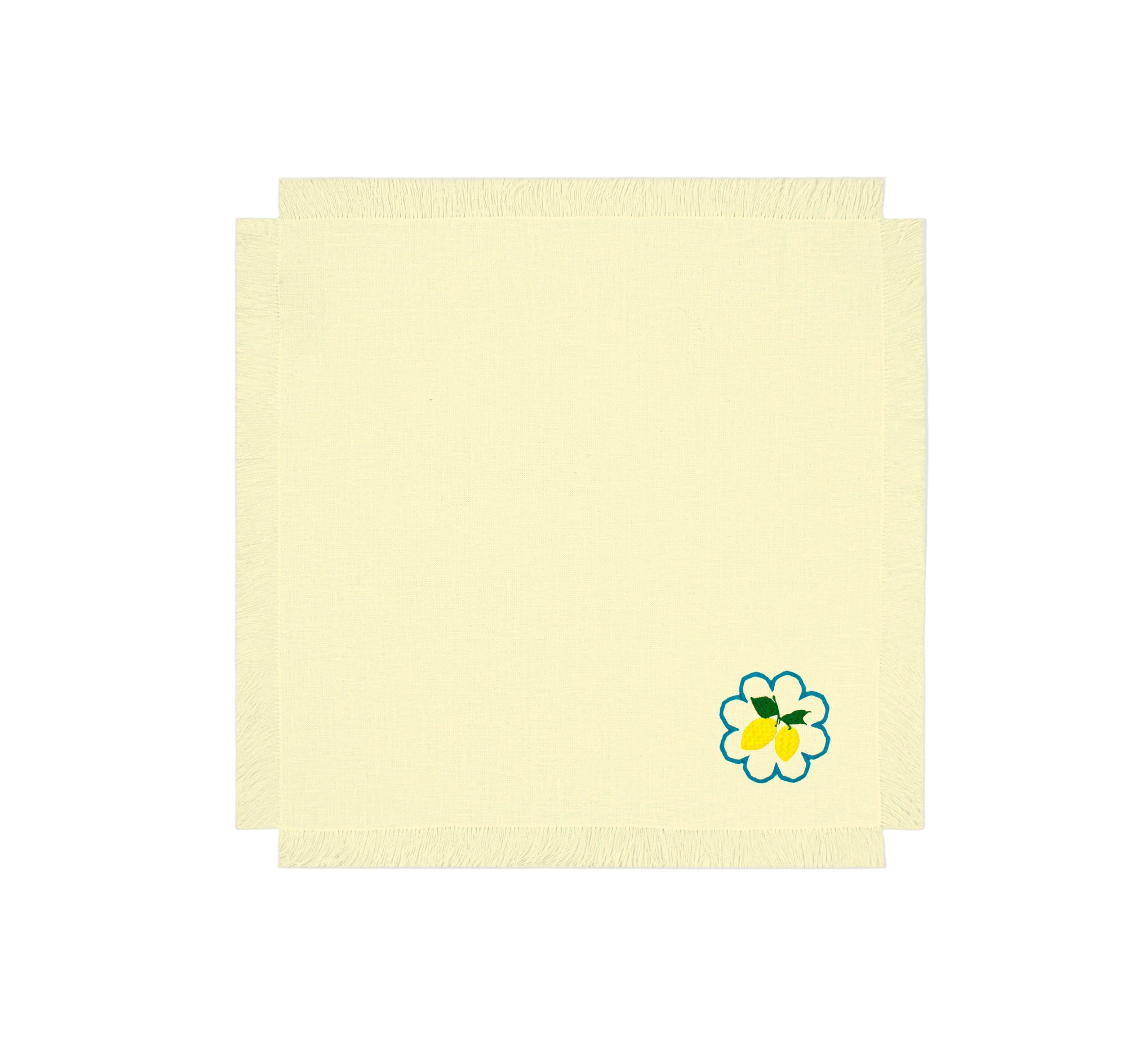 Limoni Napkin with Fringe - Set of 2 - Yellow Linen