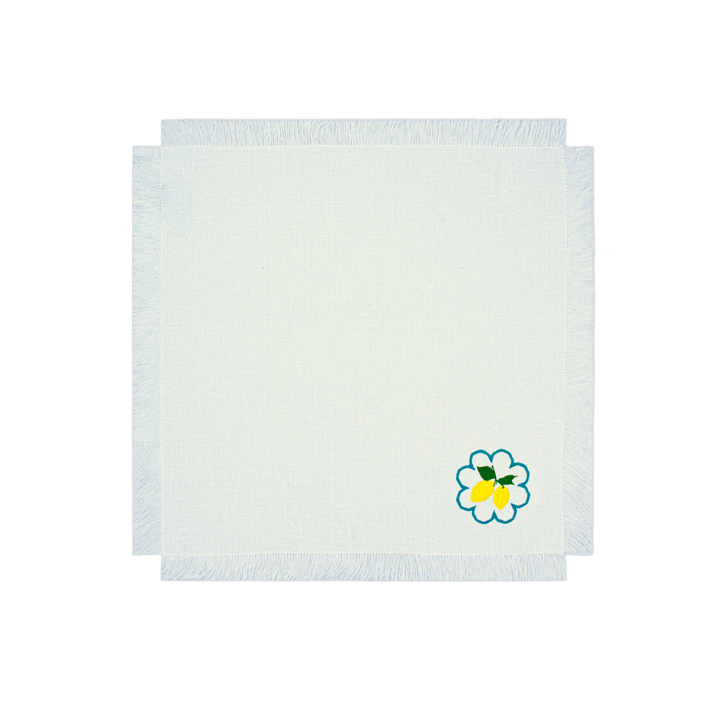 Limoni Napkin with Fringe - Set of 2 - White Linen