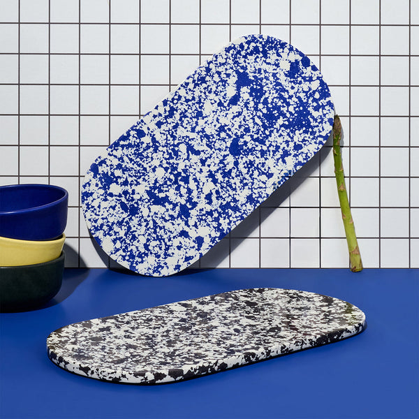 Rock Large Serving Tray, Black and White