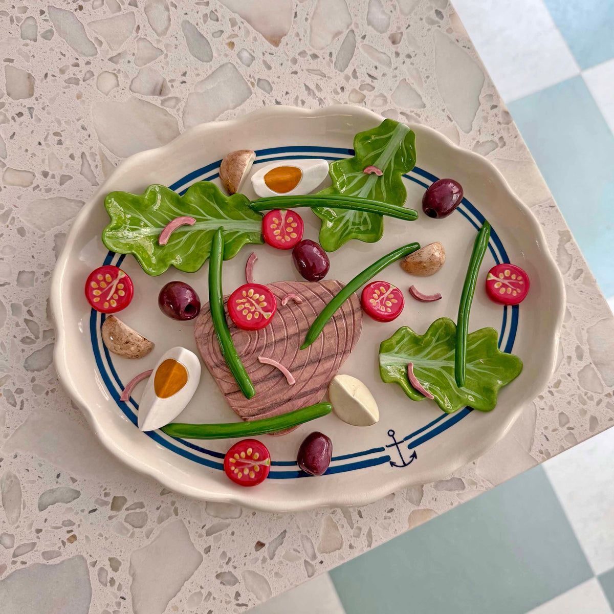 Tuna Niçoise Decorative Ceramic Platter
