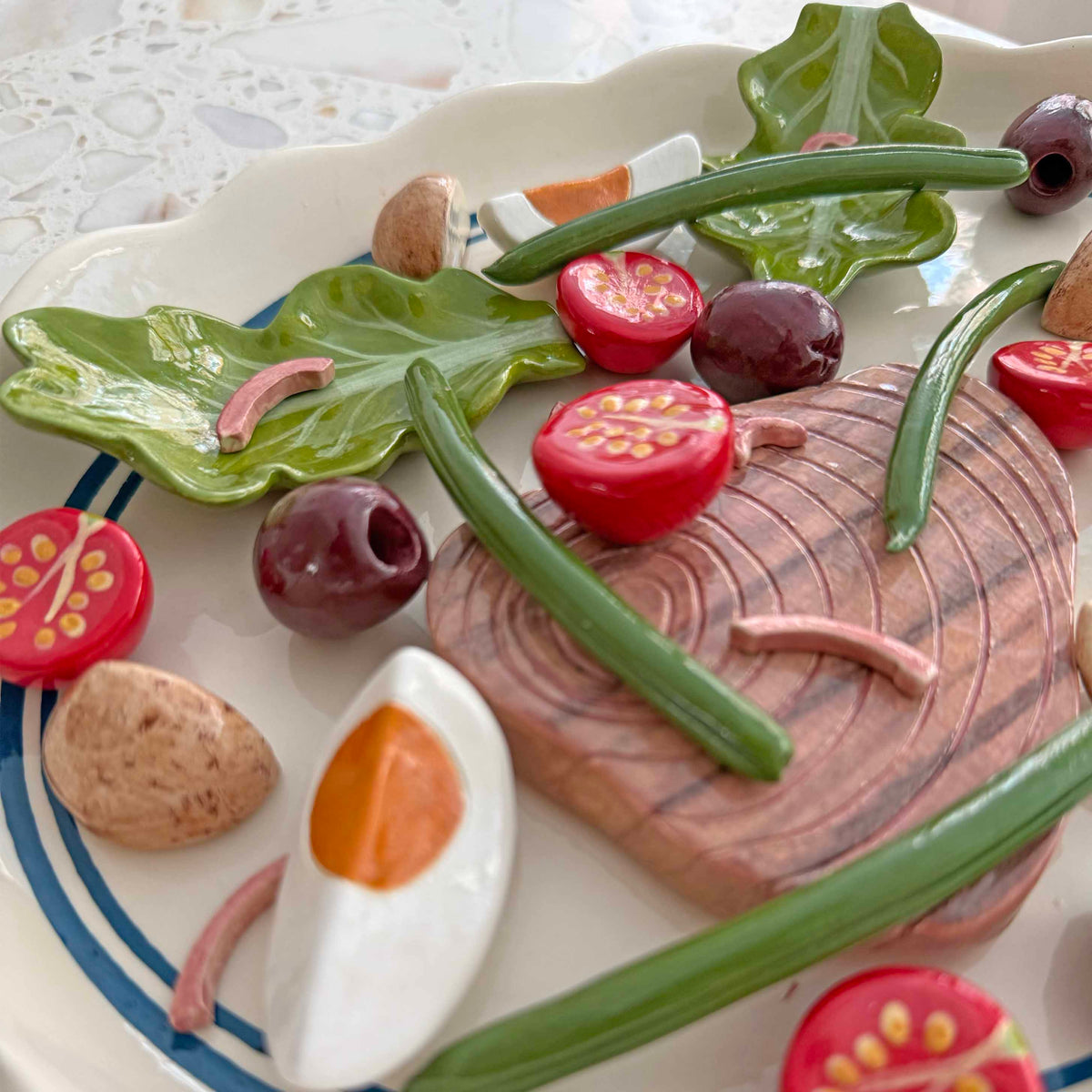 Tuna Niçoise Decorative Ceramic Platter