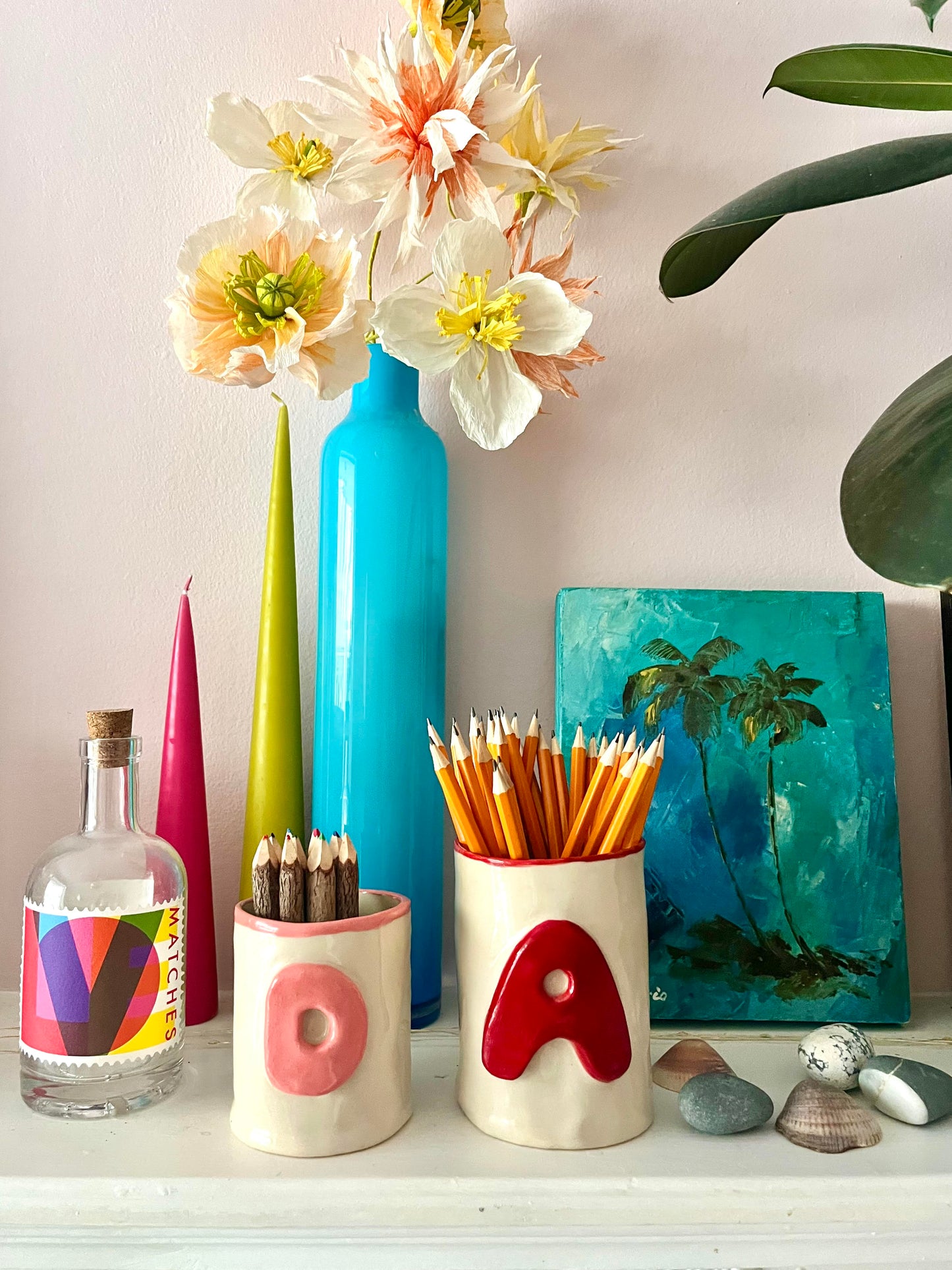 Yellow Mono Bright Pen Pot - Alpha Beaker