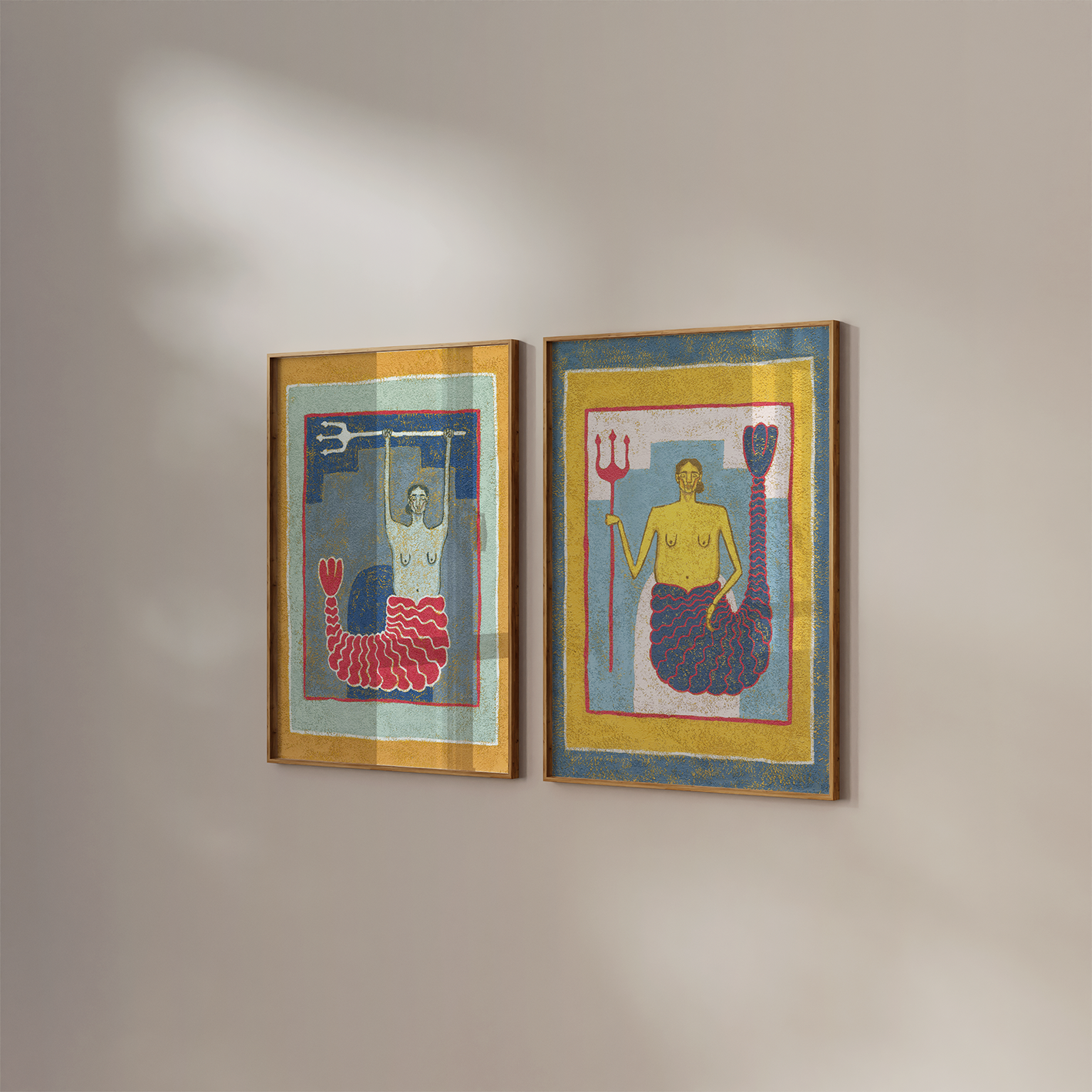 two mermaid prints for nursery 