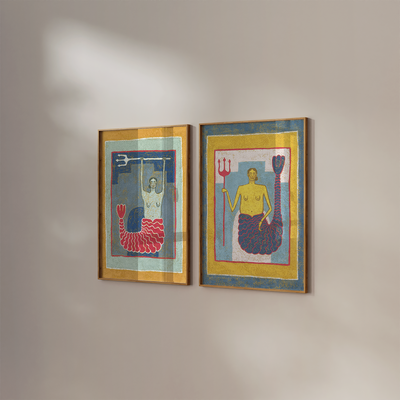 two mermaid prints for nursery 