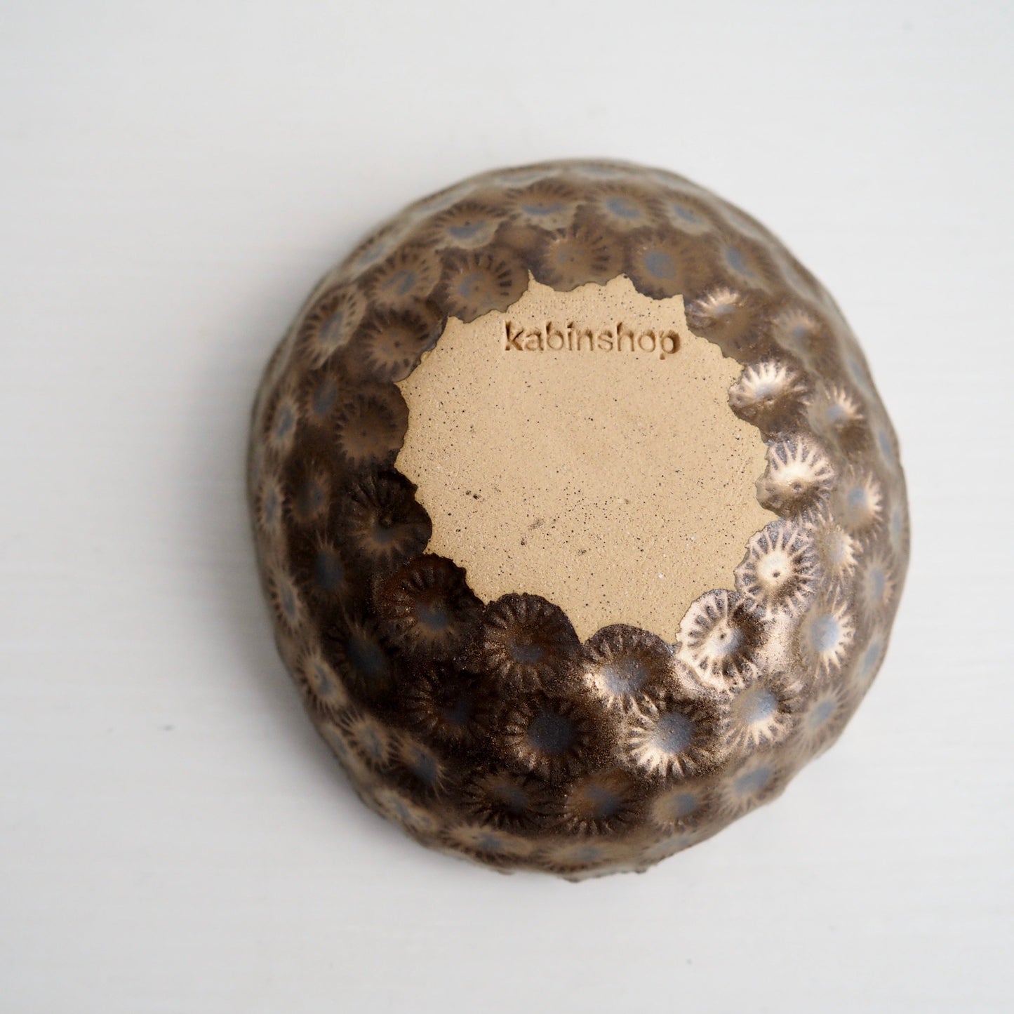 Handmade Gold Textural Ceramic Ring Dish