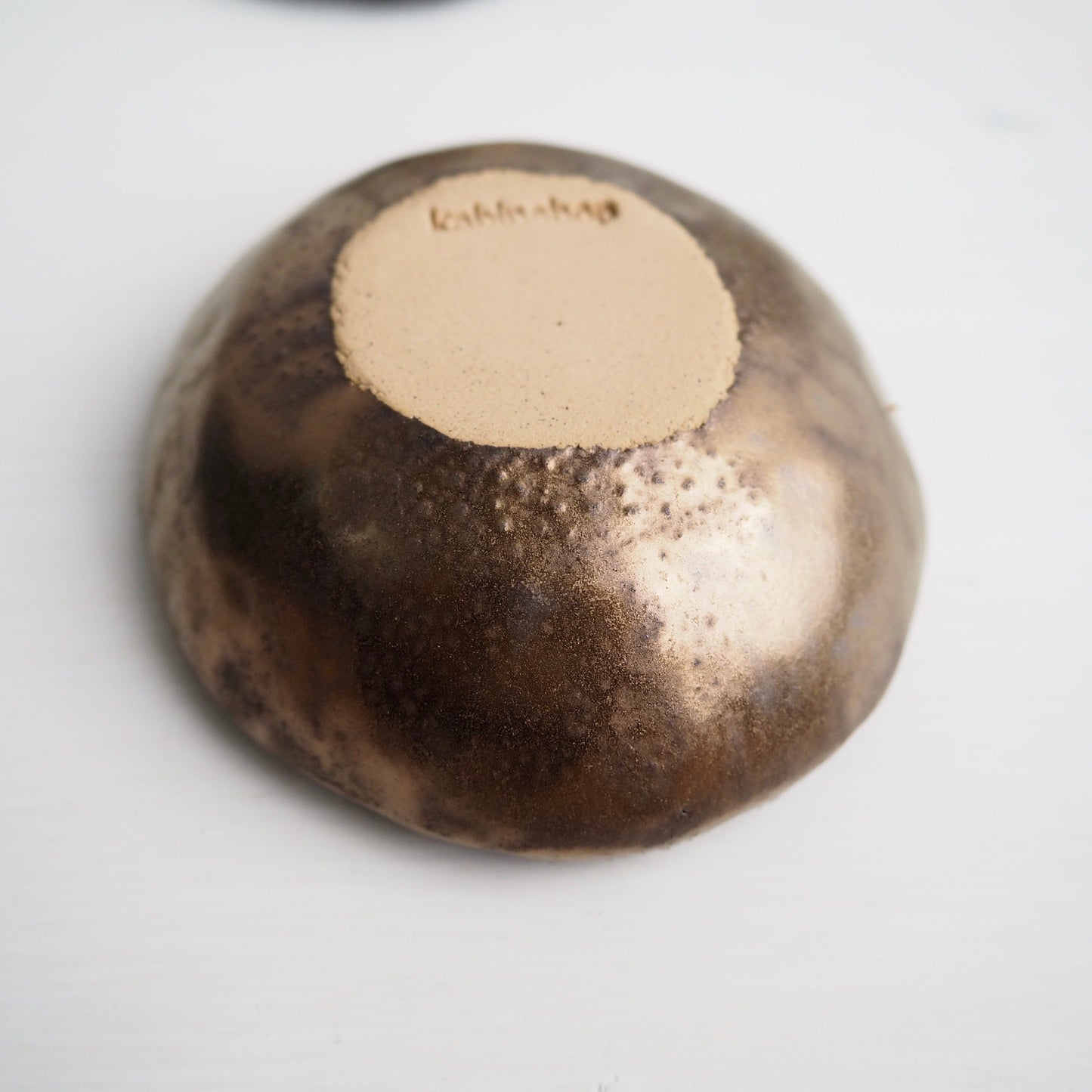 Handmade Gold Textural Ceramic Ring Dish