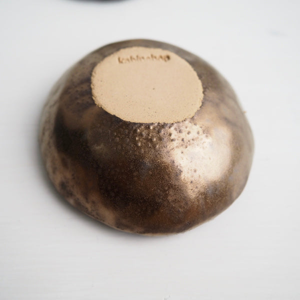Handmade Gold Textural Ceramic Ring Dish