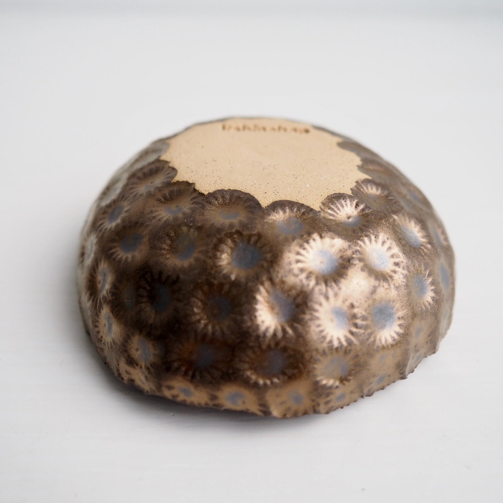 Handmade Gold Textural Ceramic Ring Dish