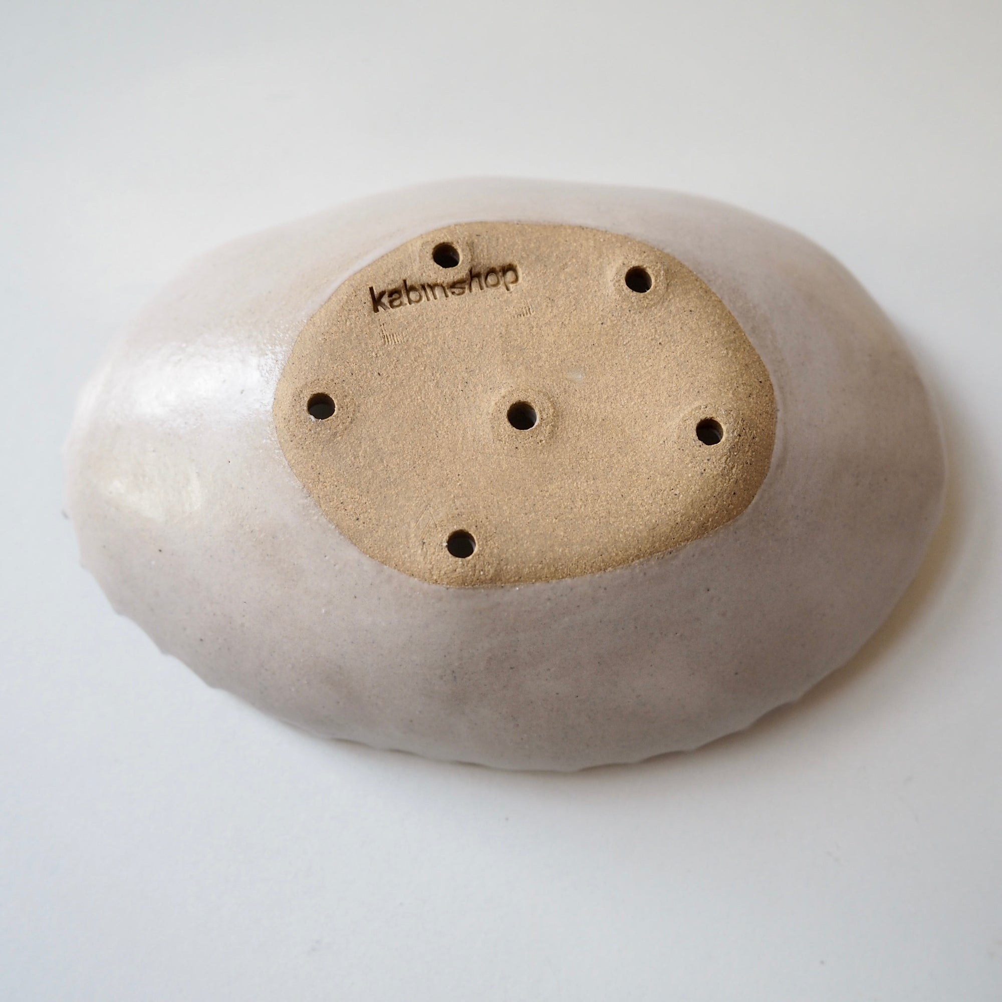 Handmade Oval Oatmeal Ceramic Soap Dish