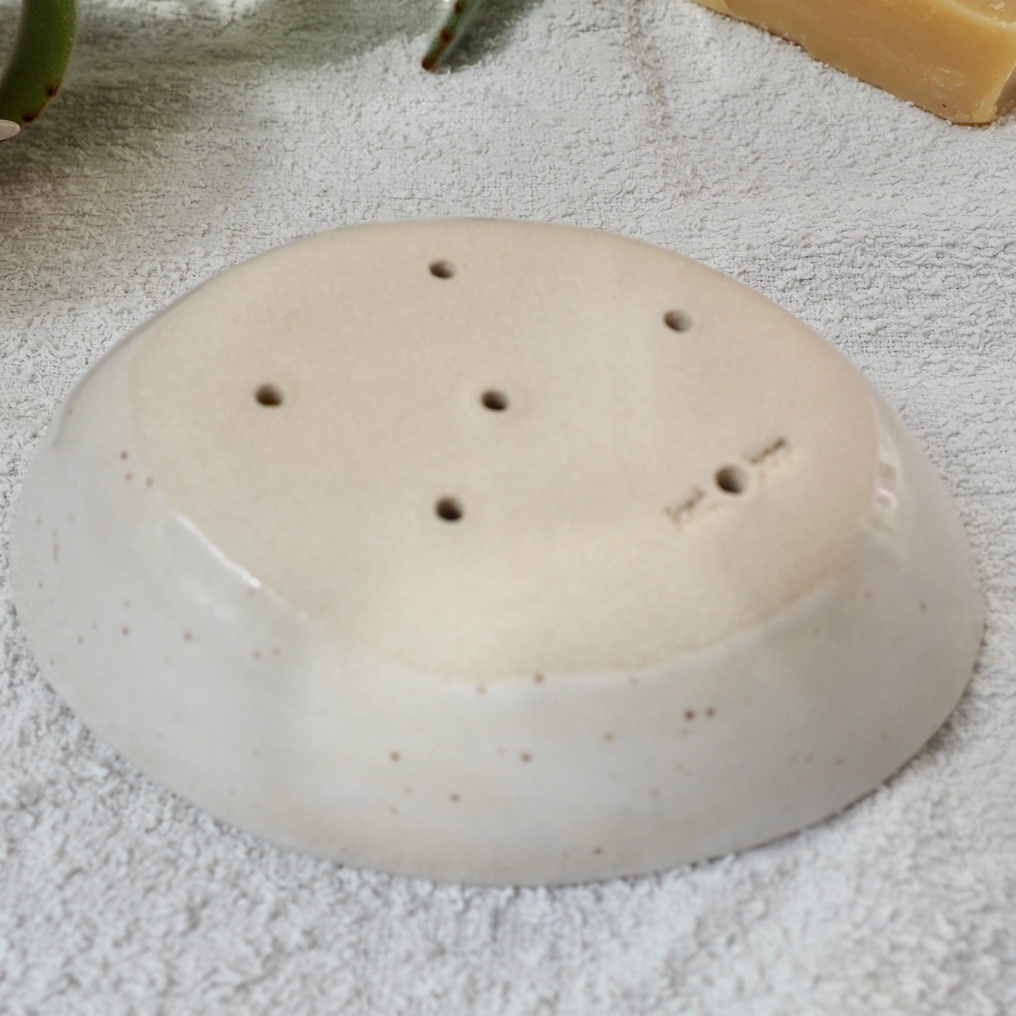 Handmade Yellow Oval Pottery Soap Dish