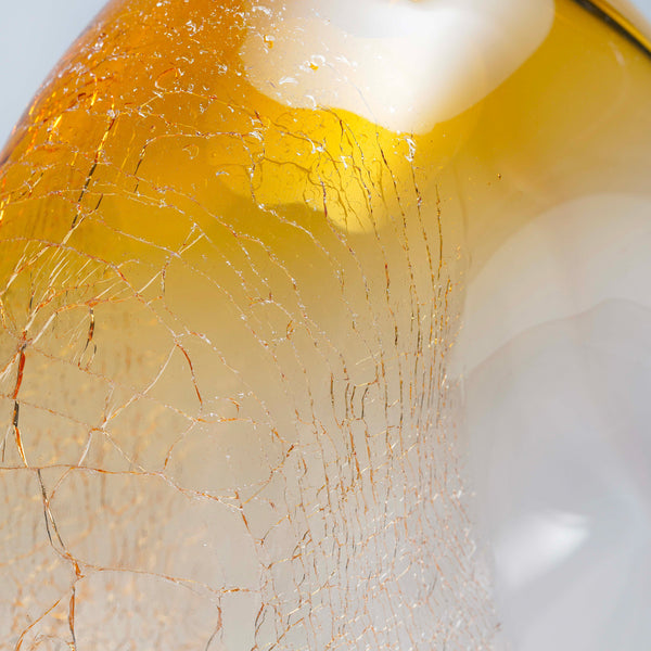 Ocre – Handblown Amber Glass Vase - Close up