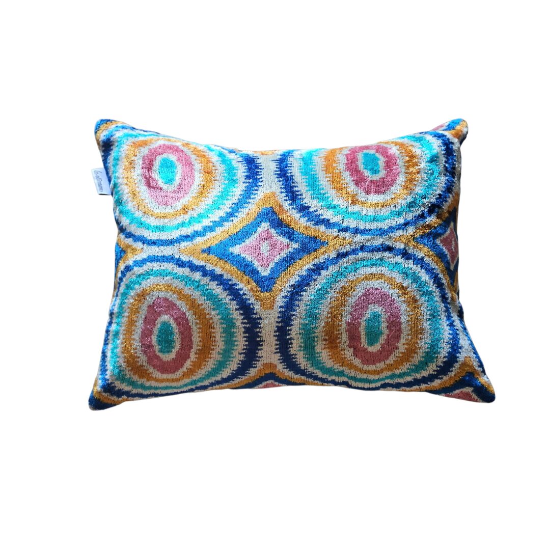 Ikat Silk Velvet Cushion - 40x50cm