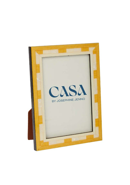 Valduga Marquetry Yellow Frame, 6x4"