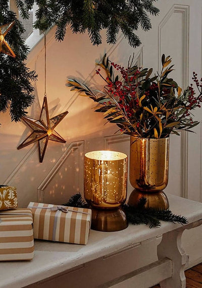 Indoor Regency Metalic Tiered Vase Gold