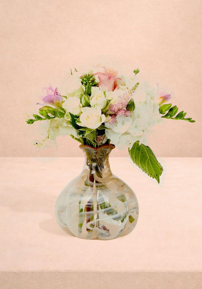 Vases Vintage Style Glass Bud Vase with Marbling - Lightweight Treated Glass