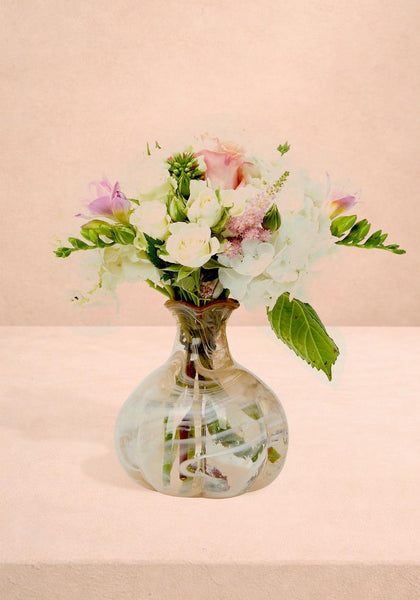 Vases Vintage Style Glass Bud Vase with Marbling - Lightweight Treated Glass