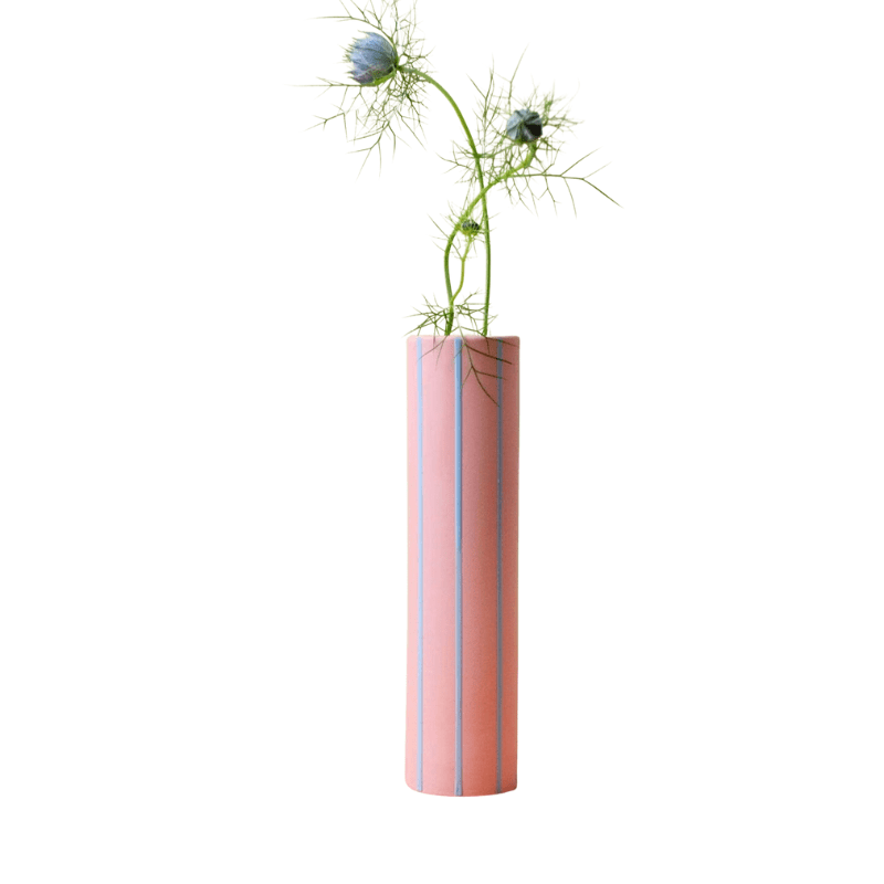 Coloured Striped Vase Siena Pink