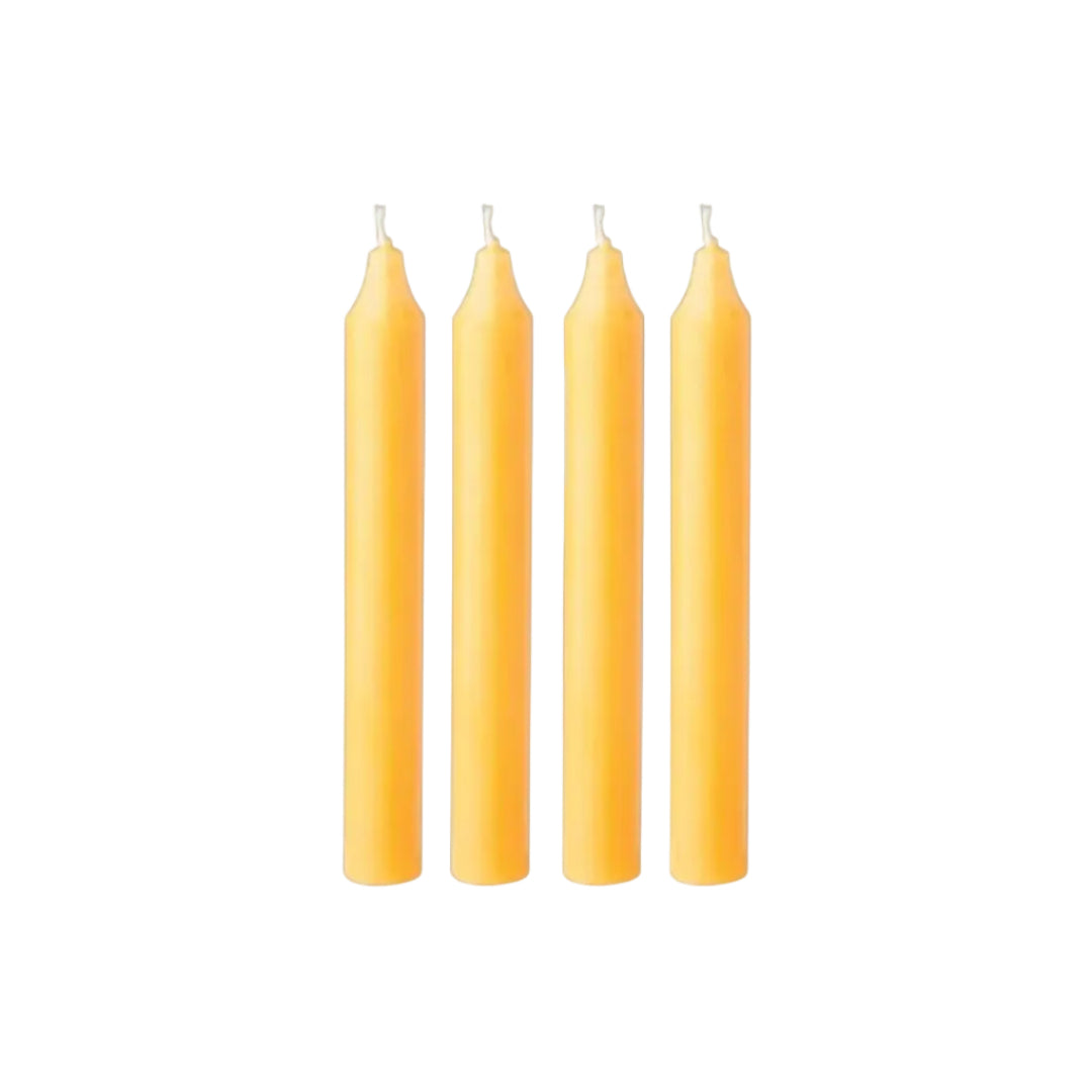 Pack of 4 Small Yellow Candles