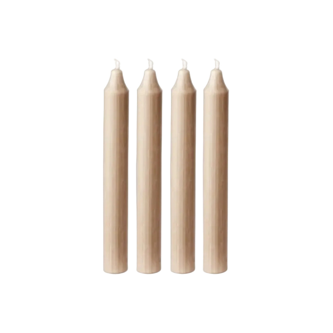 Pack of 4 Small Khaki Candles